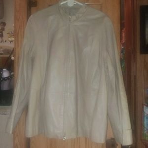 Marina Rinaldi lamb leather jacket and skirt set.